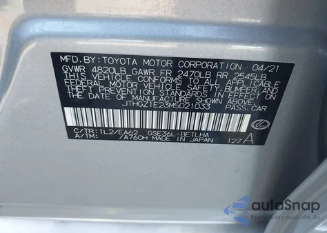 2021 Lexus Is 350 F Sport from USA, damaged, VIN JTHGZ1E23M5021033